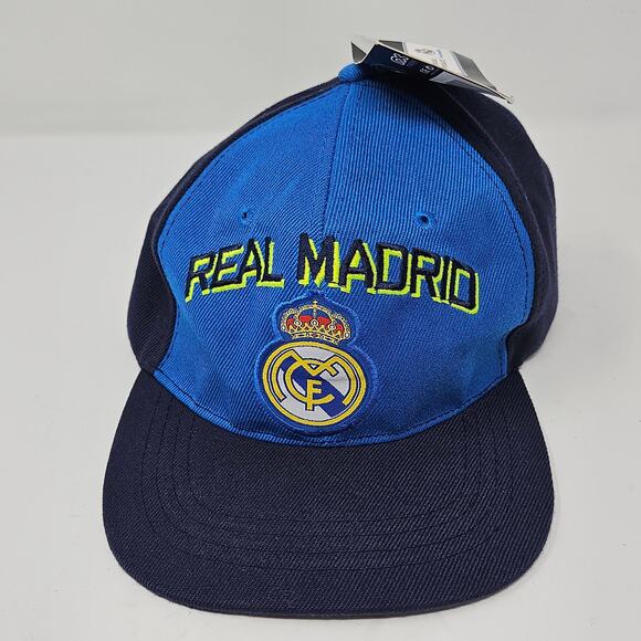 Real Madrid Football Team Hat Cap Mens Snapback Adjustable Embroidered Blue NWT - Picture 1 of 13